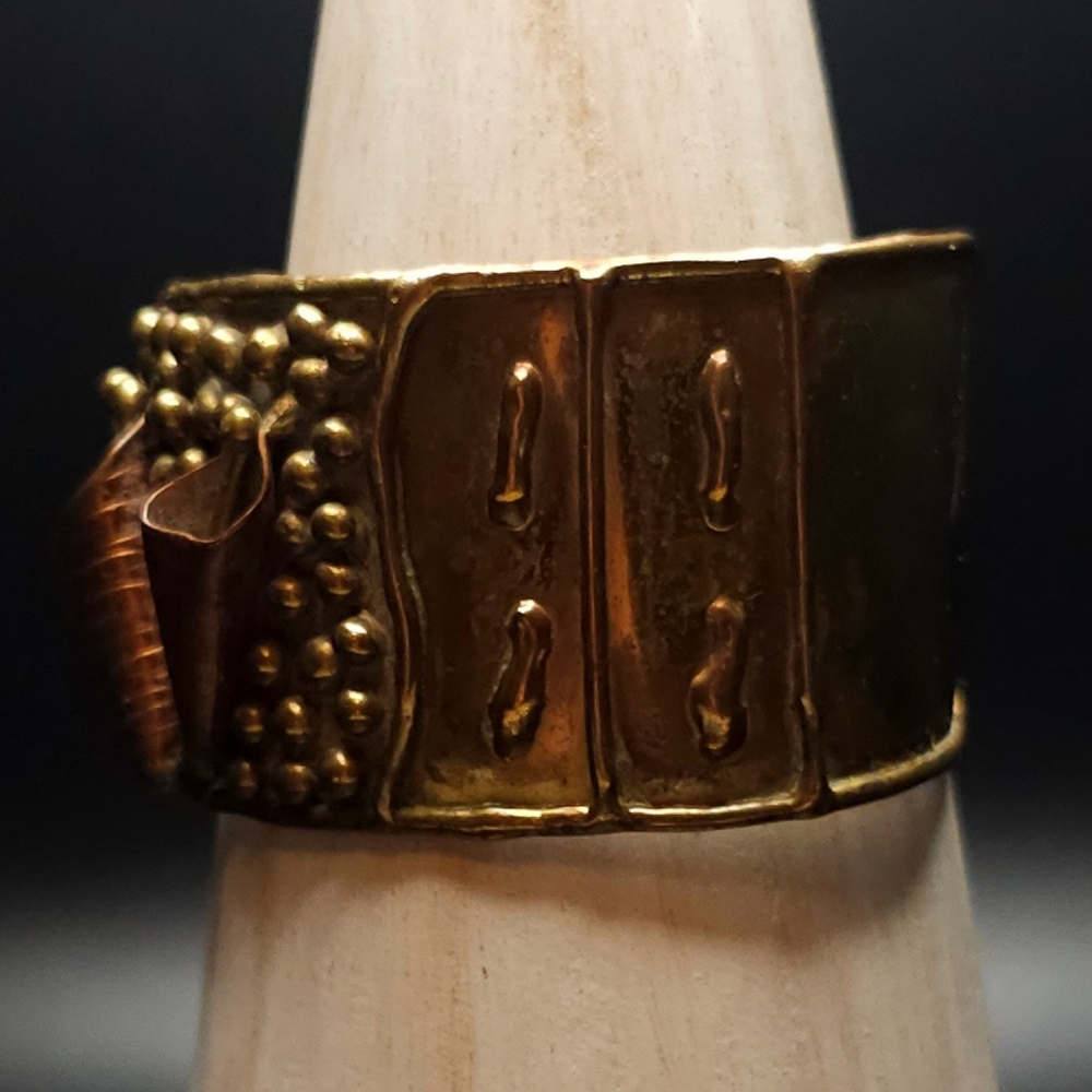 Vintage EXART brutalist brass and copper bracelet. Hecho En Mexico. - Picture 3 of 10